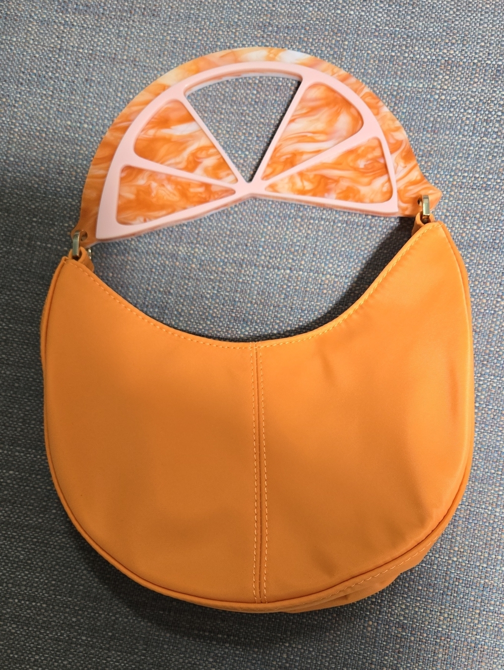 Edie Parker Bright Orange Crescent Bag